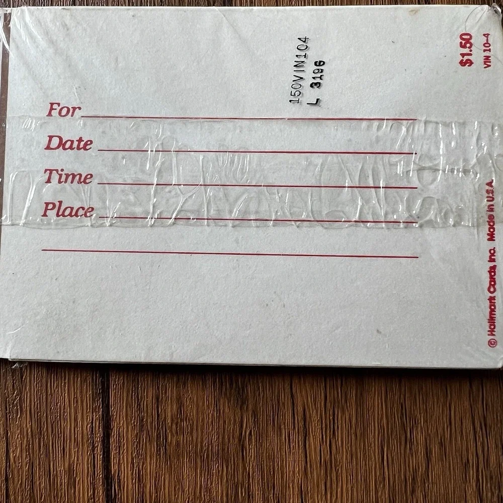 Vintage Hallmark Rounded Corner Invitations With Envelopes 8 Pack Red